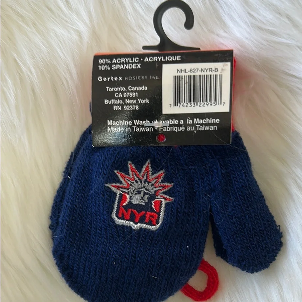 NHL Red and Blue New York Rangers Booties and Mittens